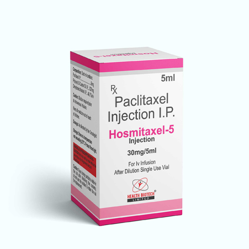 Product Name: HOSMITAXEL 5, Compositions of HOSMITAXEL 5 are Paclitaxel Injection I.P. - Health Biotech Limited