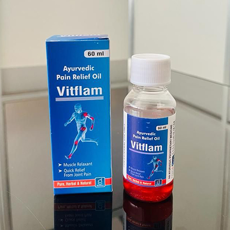 Product Name: Vitflam, Compositions of Vitflam are Ayurvedic Pain Relief Oil - Gainmed Biotech Private Limited