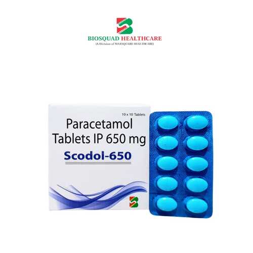 Product Name: SCODOL 650, Compositions of Paracetamol Tablets IP 650 mg are Paracetamol Tablets IP 650 mg - Biosquad Healthcare