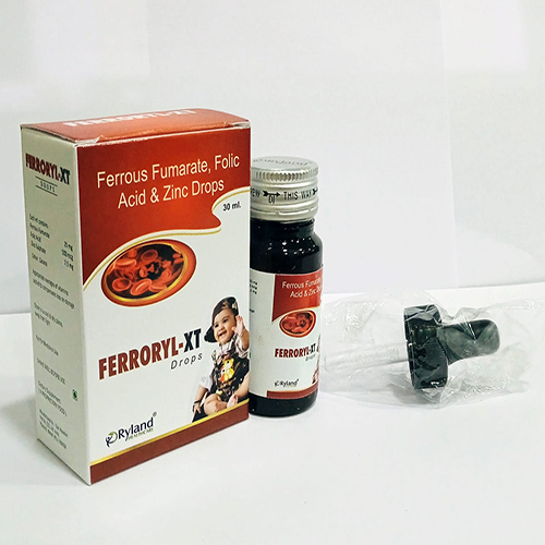 Product Name: FERRORYL XT, Compositions of FERRORYL XT are Ferrous Fumarate, Folic Acid & Zinc Drops - Ryland Health Care