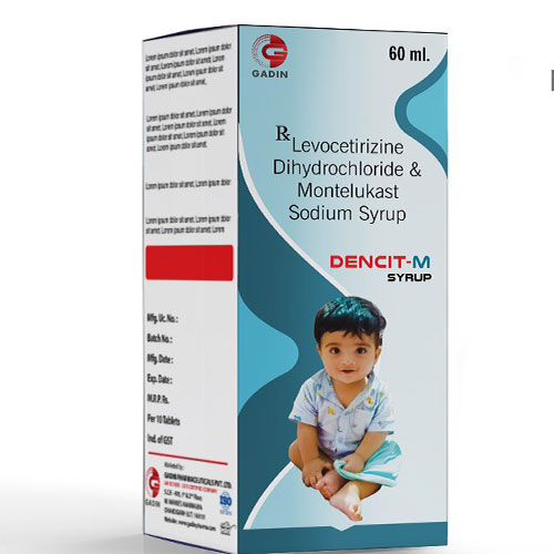 Product Name: DENCIT M, Compositions of Levocetirizine dihydrochloride and Montelukast sodium are Levocetirizine dihydrochloride and Montelukast sodium - Gadin Pharmaceuticals Pvt. Ltd