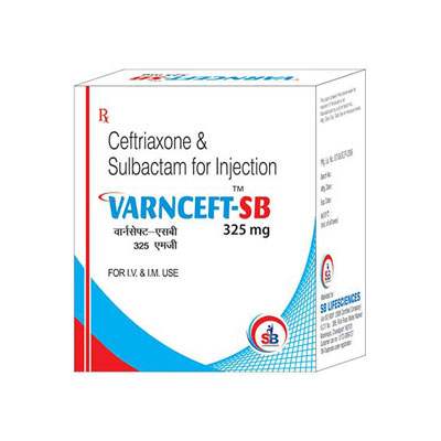 Product Name: Varnceft SB, Compositions of Varnceft SB are Cefoperazone & sulbactam for Injection - SB LIFESCIENCES