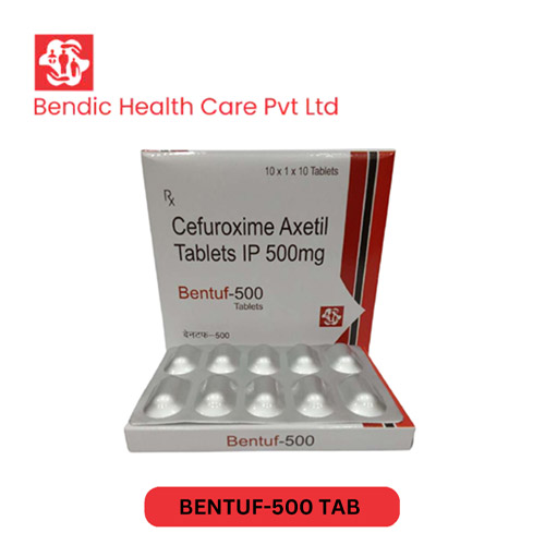 Product Name: BENTUF 500, Compositions of Cefuroxime Axetil Tablets IP 500mg are Cefuroxime Axetil Tablets IP 500mg - Bendic Healthcare Private Limited