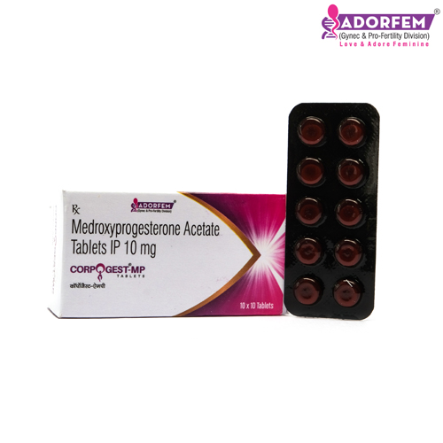 Product Name: CORPOGEST MP, Compositions of Medroxprogesterone Acetate Tablets IP 10 mg are Medroxprogesterone Acetate Tablets IP 10 mg - Cheminnova Life Sciences