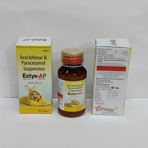 Product Name: Estye AP, Compositions of Aceclofenac & Paracetamol Suspension  are Aceclofenac & Paracetamol Suspension  - Starzac Formulations Private Limited