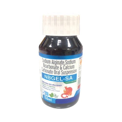 Product Name: NBGEL SA, Compositions of NBGEL SA are Sodium Alginate, Sodium Bicarbonate&Calcium Carbonate Oral Suspension  - Biopolis Lifesciences Private Limited