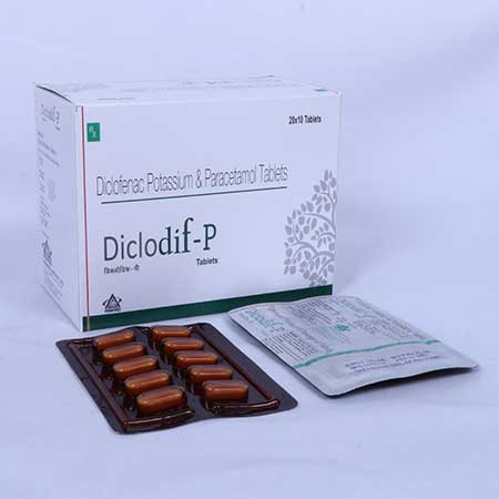 Product Name: Diclodif P, Compositions of Diclofenac Potassium & Paracetamol Tablets are Diclofenac Potassium & Paracetamol Tablets - Asgard Labs Private Limited