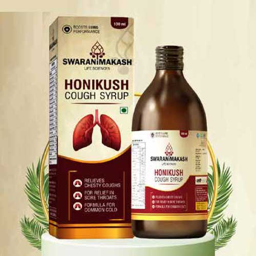 Product Name: Honikush Cough Syrup, Compositions of Honikush Cough Syrup are An Ayurvedic Proprietary Medicine - Swarnimakash Lifesciences Pvt Ltd