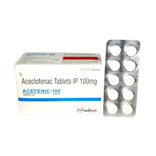 Product Name: ACEFENIC 100, Compositions of ACEFENIC 100 are Aceclofenac Tablets IP 100mg - Mednus Healthcare