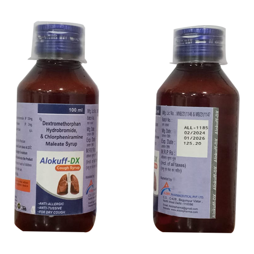 Product Name: ALOKUFF DX, Compositions of ALOKUFF DX are Dextromethophan Hydrobromide, Chlopheniramine Maleate syrup  - Access Life Science