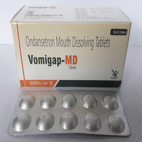 Product Name: Vomigap MD , Compositions of Vomigap MD  are Ondansetron Mouth Dissolving Tablets  - Everwell Pharma Private Limited