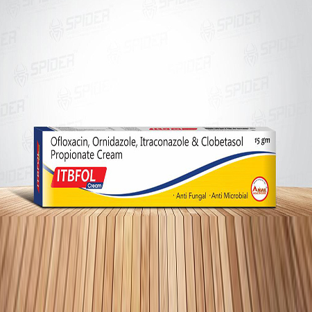 Product Name: Itbfol, Compositions of are Ofloxacin, Ornidazole, Itraconazole & Clobetasol Propionate  Cream - Aniak Healthcare