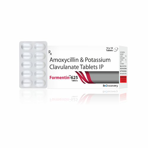 Product Name: Formentin 625, Compositions of Formentin 625 are Amoxycillin & Potassium Clavulanate Tablets IP - Biodiscovery Lifesciences Private Limited