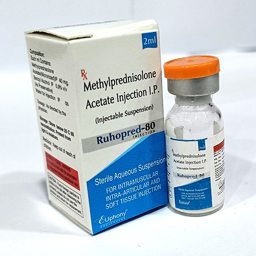 Product Name: Ruhopred 80, Compositions of Ruhopred 80 are Methylprednisolone Acetate Injection I.P. - Euphony Healthcare