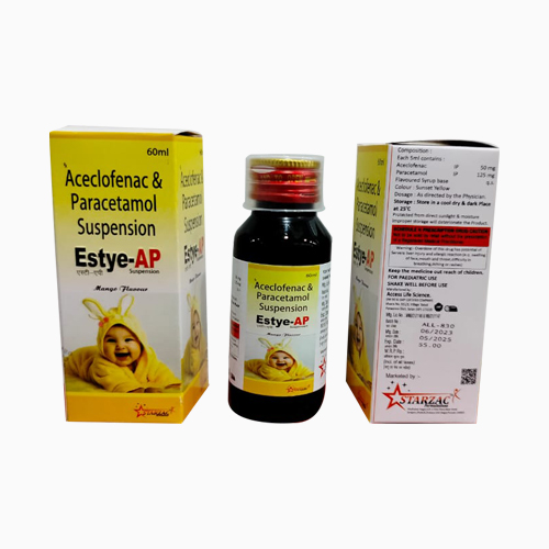 Product Name: ESTYE AP, Compositions of ESTYE AP are Aceclofenac & Paracetamol Suspension  - Access Life Science