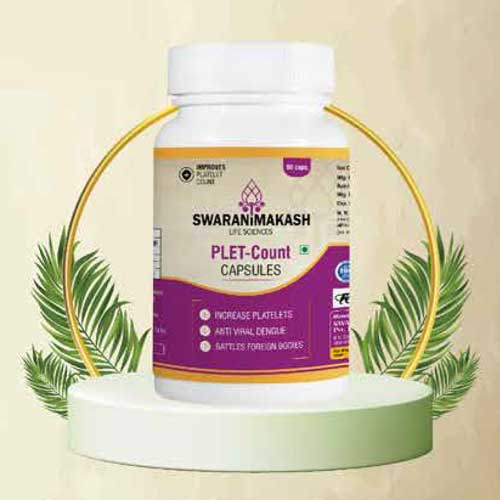 Product Name: Plet Count Capsules, Compositions of are An Ayurvedic Proprietary Medicine - Swarnimakash Lifesciences Pvt Ltd