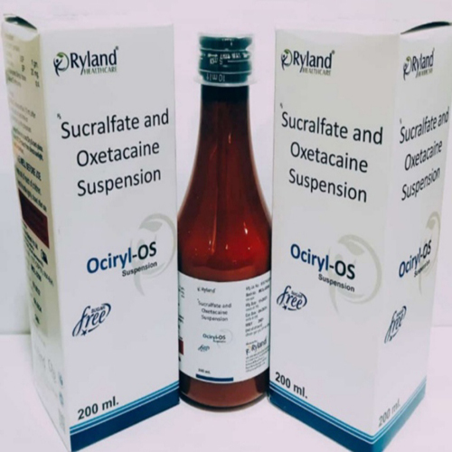 Product Name: Ociryl OS, Compositions of Ociryl OS are Sucralfate And Oxetacaine Suspension - Ryland Health Care