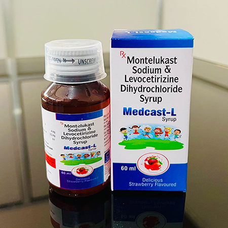 Product Name: Medcast L, Compositions of Medcast L are Montelukast Sodium & Levocetirizine Dihydrochloride Syrup - Gainmed Biotech Private Limited