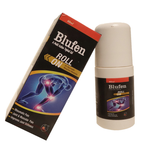 Product Name: Blufen ROLL ON, Compositions of are Rheumatic Pain Joint & Muscular Pain Improves Joint Stilliness - MK Healthcare