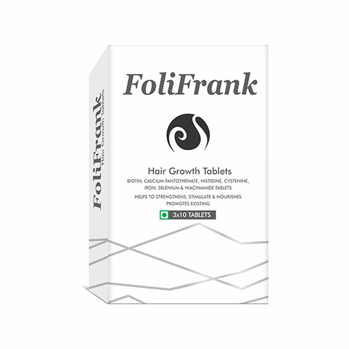 Product Name: Folifrank, Compositions of Folifrank are Hair Growth Tablets - Biofrank Pharmaceuticals India Private Limited