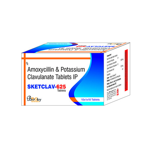 Product Name: Sketclav 625, Compositions of Sketclav 625 are Amoxycillin & Clavulanate Potassium Tablets Ip - Biosky Remedies