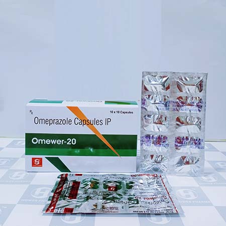 Product Name: Omewer 20, Compositions of Omewer 20 are Omeprazole Capsules IP - Hower Pharma Private Limited