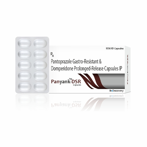 Product Name: Panyank DSR, Compositions of Panyank DSR are Pantoprazole Gastro-Resistant & Domperidone Prolonged-Release Capsules IP - Biodiscovery Lifesciences Private Limited