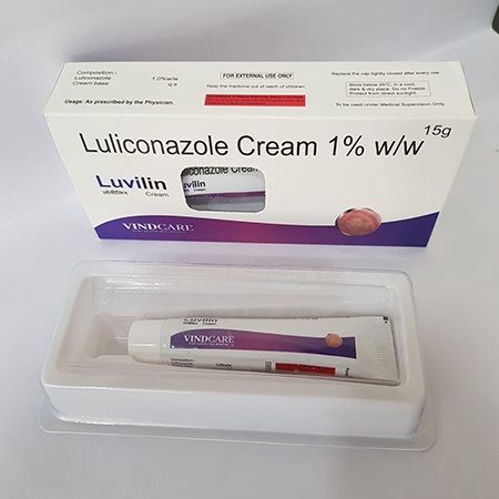 Product Name: LUVILIN, Compositions of LUVILIN are Luliconazole Cream 1% - Vindcare Lifesciences