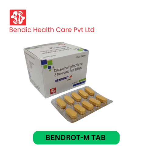 Product Name: BENDROT M, Compositions of BENDROT M are Drotaverine Hydrochloride & Mefenamic Acid Tablets - Bendic Healthcare Private Limited