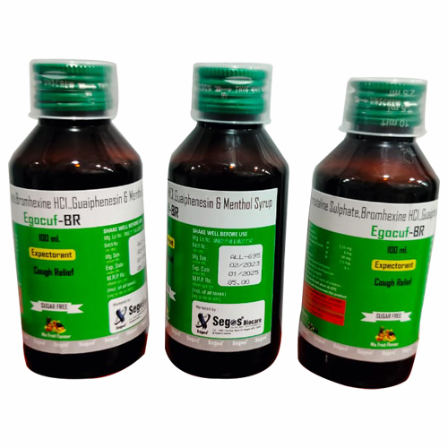 Product Name: Egocuf BR Syrup, Compositions of Terbutaline sulphate 125mg Bromhexine Hcl 4mg Guaiphensin 50mg Menthol 10mg Syrup are Terbutaline sulphate 125mg Bromhexine Hcl 4mg Guaiphensin 50mg Menthol 10mg Syrup - Access Life Science