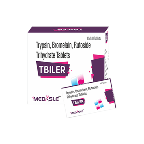 Product Name: TBILER, Compositions of TBILER are Trypsin, Bromelain, Rutoside Trihydrate Tablets  - Medisle Pharma