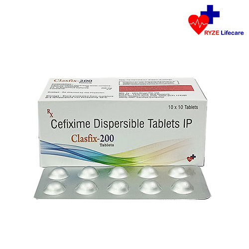 Product Name: CLASFIX 200, Compositions of Cefixime Dispersible Tablets IP  are Cefixime Dispersible Tablets IP  - Ryze Lifecare