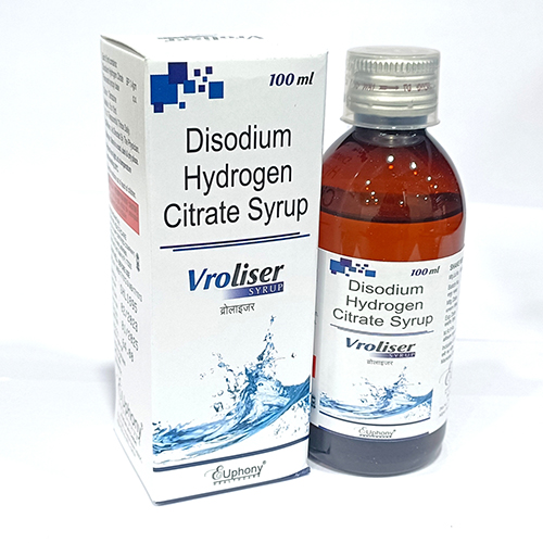 Product Name: Vroliser, Compositions of Vroliser are Disodium Hydrogen Citrate Syrup - Euphony Healthcare