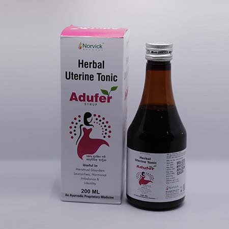 Product Name: Adufer, Compositions of are Herbal Uterine Tonic - Norvick Lifesciences