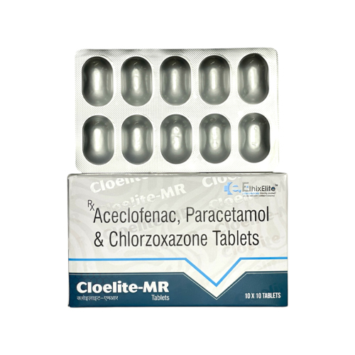 Product Name: CLOELITE MR, Compositions of CLOELITE MR are Aceclofenac, Paracetamol & Chlorzoxazone Tablets - EthixElite Lifesciences Private Limited