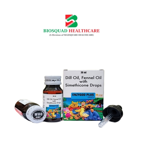 Product Name: ENZYGOD PLUS, Compositions of ENZYGOD PLUS are Dill Oil, Fennel Oil With Simethicone Drops   - Biosquad Healthcare