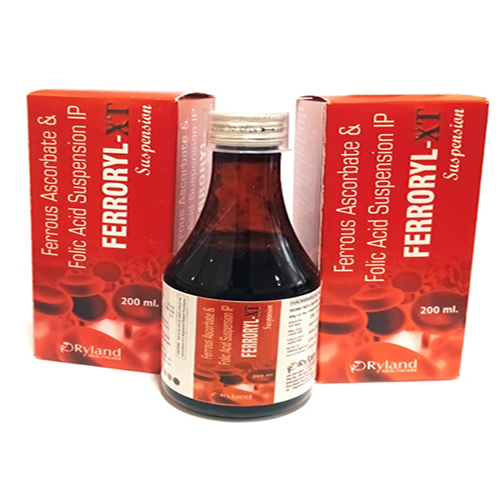 Product Name: Ferroryl XT, Compositions of Ferrous Ascorbate & Folic Acid Suspension IP  are Ferrous Ascorbate & Folic Acid Suspension IP  - Ryland Health Care