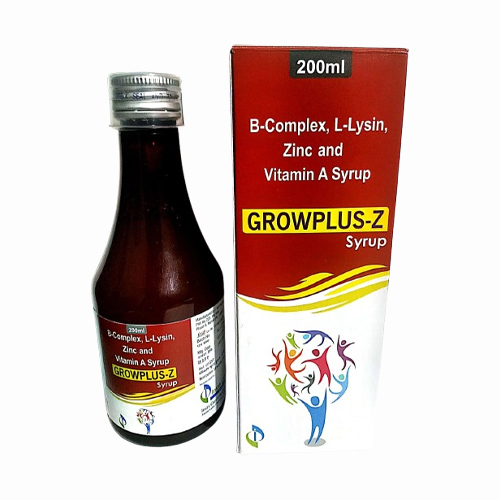 Product Name: GROWPLUS Z , Compositions of GROWPLUS Z  are B-Complex,L-Lysin, Vitamin A Syrup - Insta Care Lifesciences