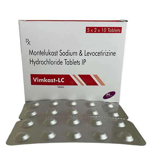 Product Name: Vimkast LC, Compositions of Vimkast LC are Montelukast Sodium & Levocetirizine Hydrochloride - Mondove Biotech Pvt Ltd