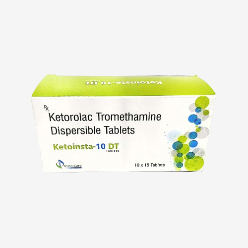 Product Name: KETOINSTA 10 DT, Compositions of KETOINSTA 10 DT are Ketorolac tromethamine Dispersible Tablets  - Insta Care Lifesciences