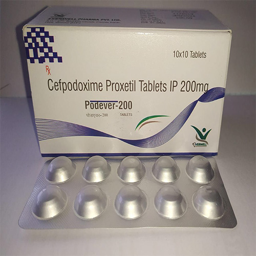 Product Name: Podever 200 , Compositions of Podever 200  are Cefpodoxime Proxetil Tablets IP 200mg  - Everwell Pharma Private Limited