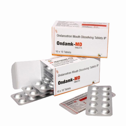 Product Name: Ondamk MD, Compositions of Ondamk MD are Ondansetron Mouth Dissolving Tablets IP - MK Healthcare