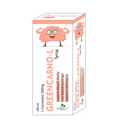 Product Name: Greencarno L, Compositions of Greencarno L are L- Carnosine 100mg - Greenwell Lifesciences