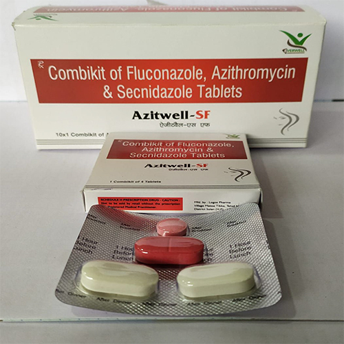 Product Name: Azitwell SF , Compositions of Azitwell SF  are Combikit of Fluconazole, Azithromycin & Secnidazole Tablets  - Orange Biotech Private Limited