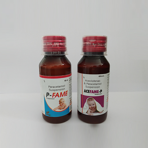 Product Name: P Fame, Compositions of P Fame are Paracetamol Suspension - Medifame Biotech