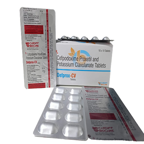 Product Name: Defprox CV, Compositions of Defprox CV are Cefpodoxime Proxetil And Potassium Clavulanate Tablets  - Cardiff Biocare