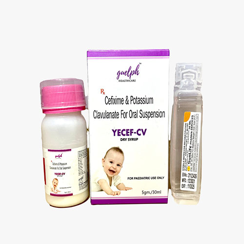 Product Name: Yecef Cv, Compositions of Cefixime & Potessium Clavulanate for Oral Suspension are Cefixime & Potessium Clavulanate for Oral Suspension - Guelph Healthcare Pvt. Ltd