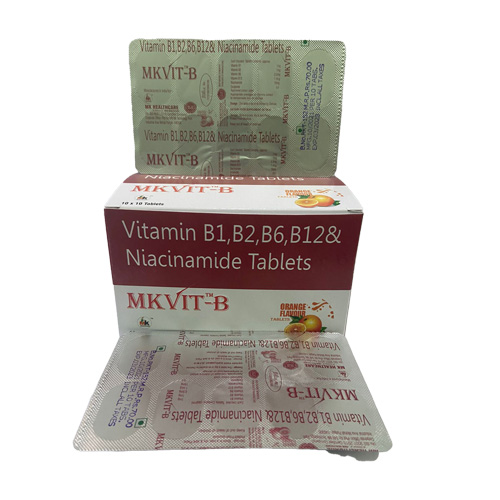 Product Name: MKVIT B, Compositions of MKVIT B are Vitamin B1,B2,B6,B12& Niacinamide Tablets - MK Healthcare