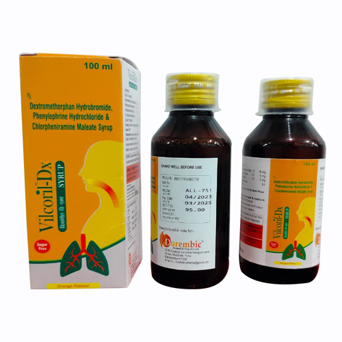 Product Name: VILCORIL DX, Compositions of VILCORIL DX are Dextromethorphan Hydrobromide  Phenylephrine Hydrochloride & Chlorpheniramine Mateale Syrup - Access Life Science