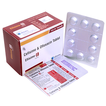 Product Name: Ellixime O, Compositions of Ellixime O are Cefixime & Ofloxacin Tablets - Ellanjey Lifesciences